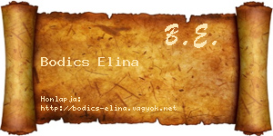 Bodics Elina névjegykártya